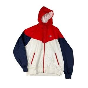 Nike Sportswear Windrunner Windbreaker Mens Large Hooded Blue Red White AR2191